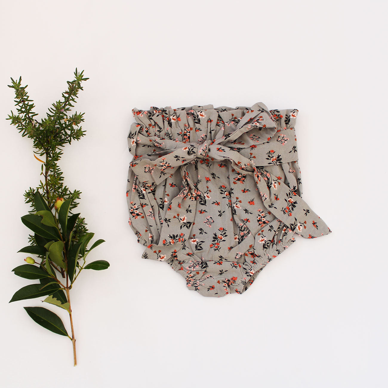 Grey floral high waist Bloomer (headband sold separately)